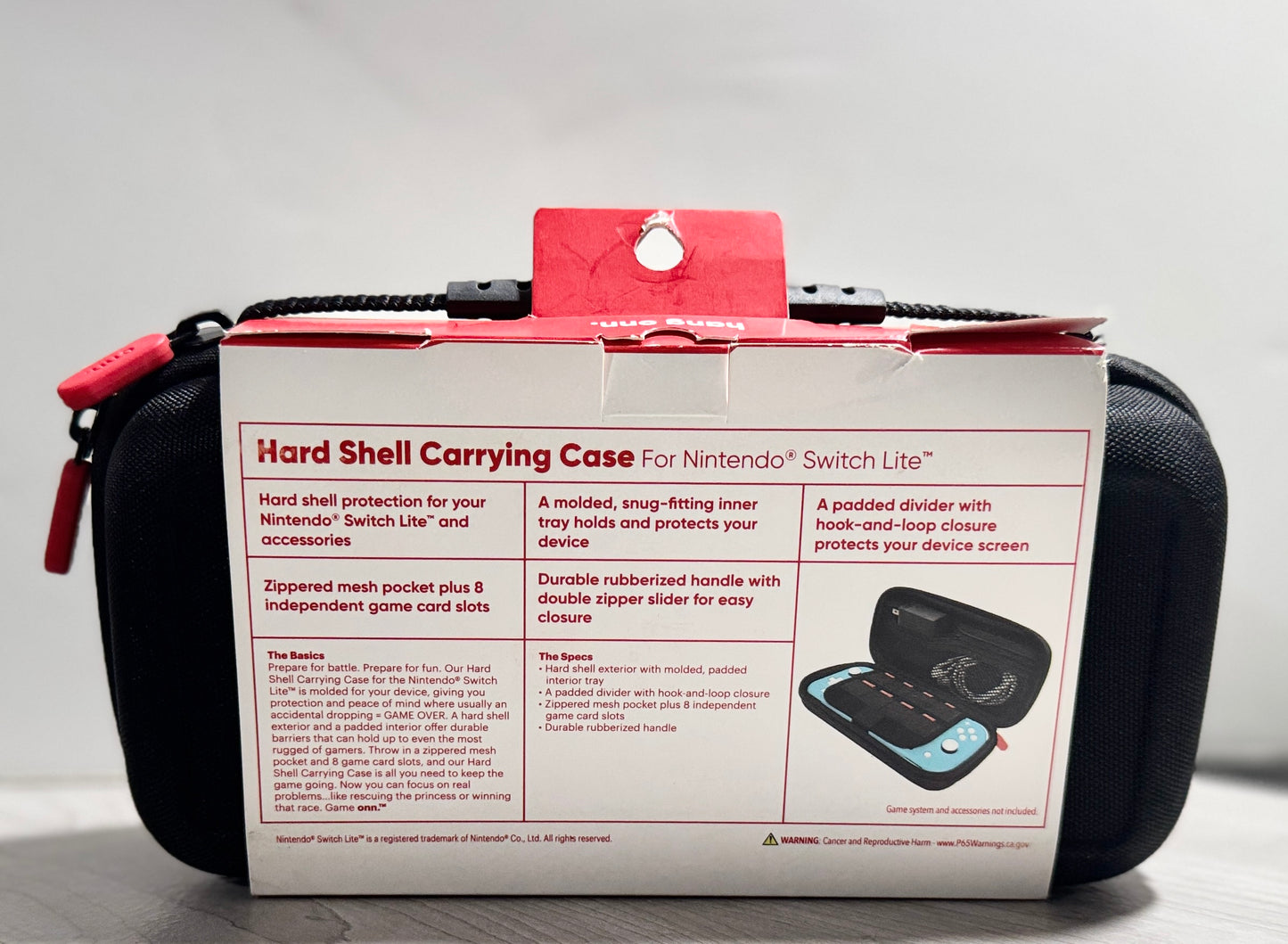 ONN. Hard Shell Carrying Case for Nintendo Switch Lite