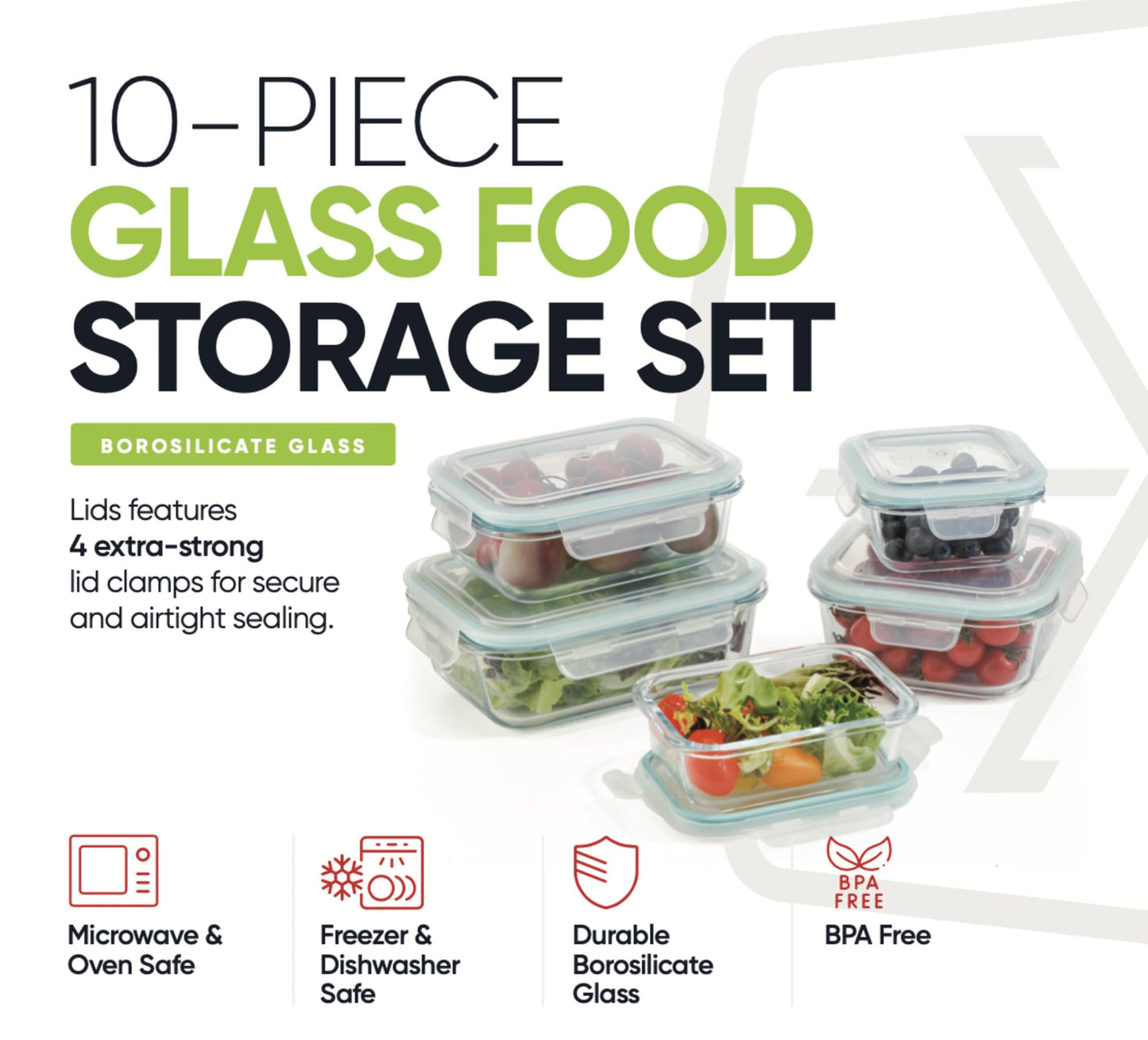 Atlas Glass Food Storage Set (10-Piece)