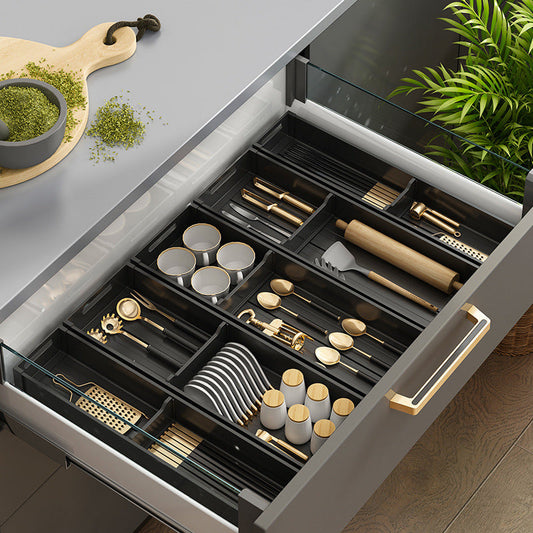 Atlas Adjustable Kitchen Drawer Organizer– Modular Cutlery & Utensil Tray