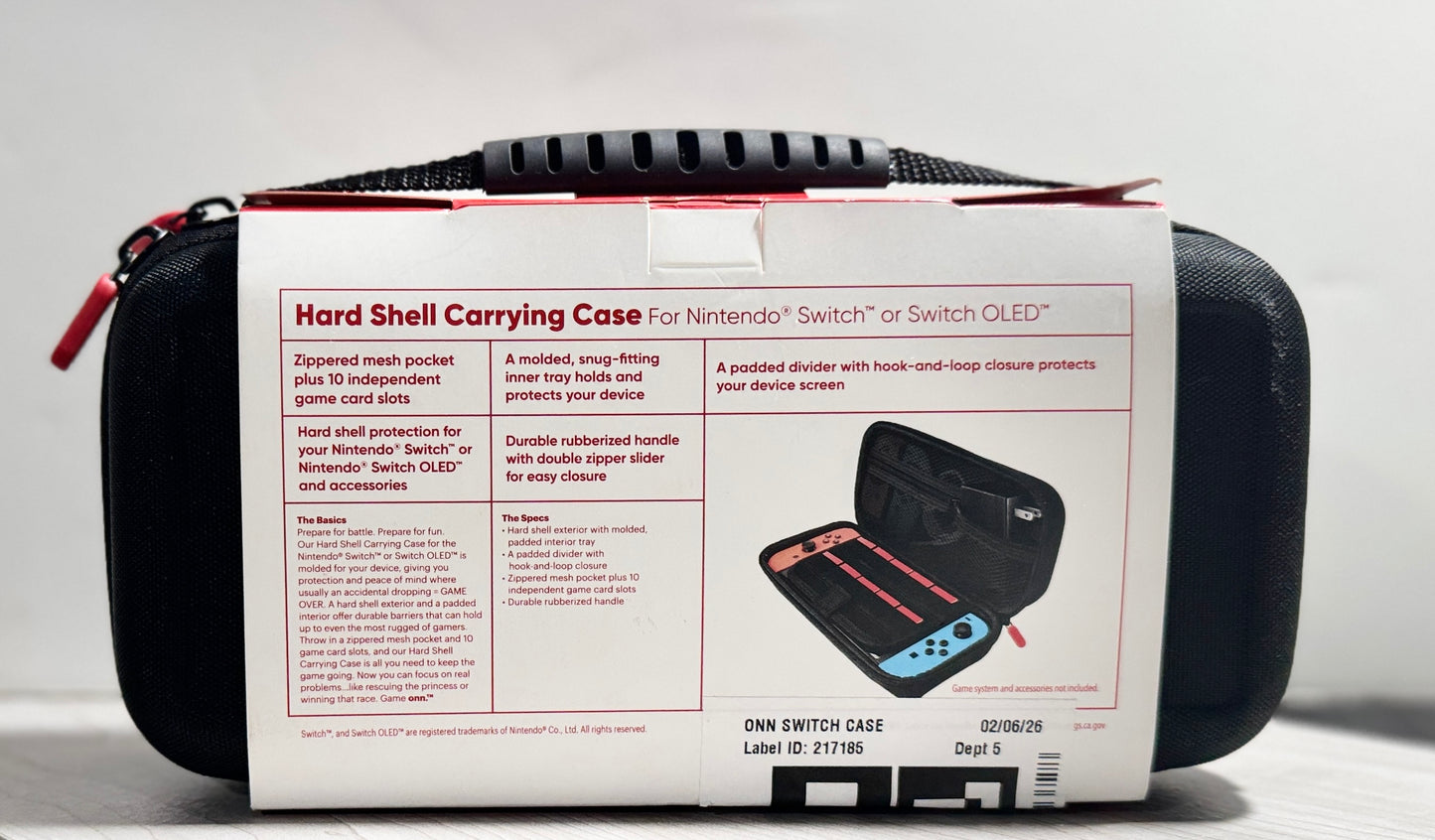 ONN. Hard Shell Carrying Case for Nintendo Switch / Switch OLED